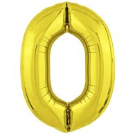 Фольгована кулька цифра "0" Slim золото 39" FlexMetal