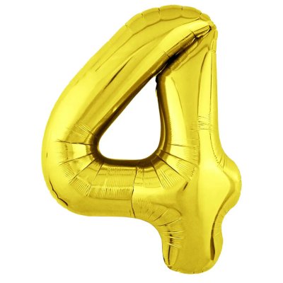 Фольгована кулька цифра "4" Slim золото 39" FlexMetal