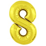Фольгированный шар цифра "8" Slim золото 39" FlexMetal
