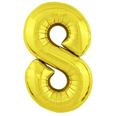 Фольгована кулька цифра "8" Slim золото 39" FlexMetal