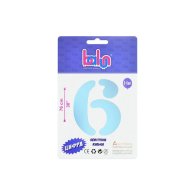 Фольгированный шар цифра "6" sugar blue 30" Balun в упаковке 
