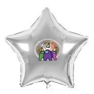 Наклейка для фольгованих кульок 18" "Among US" Салют 11х13 см 