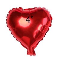 Фольгована кулька мікро-серце червона 4" Китай