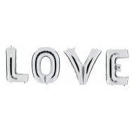 Фольгированный шар-надпись "Love" серебро 80 см Китай