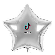 Наклейка на фольгированный шар 18" "TikTok" 9х7,5 см 