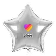 Наклейка на фольгированный шар 18" "Likee" с сердцем 9х9 см Наклейка на фольгированный шар 18" "Likee" с сердцем 9х9 см