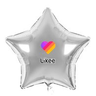 Наклейка на фольгированный шар 18" "Likee" с сердцем 9х9 см 