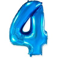 Фольгированный шар цифра "4" синий 40" FlexMetal