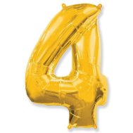 Фольгированный шар цифра "4" золото 40" FlexMetal Фольгированный шар цифра "4" золото 40" FlexMetal