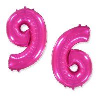 Фольгированный шар цифра "6" или "9" фуксия 40" FlexMetal