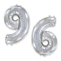 Фольгована кулька цифра "6" або "9" срібло 40" FlexMetal 