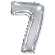 Фольгована кулька цифра "7" срібло 40" FlexMetal 