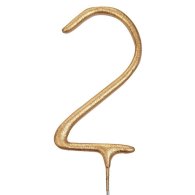 Свеча-цифра бенгальская "2" золото 