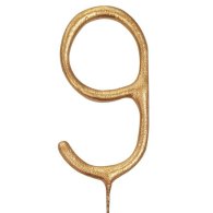 Свічка-цифра бенгальська "9" золото 