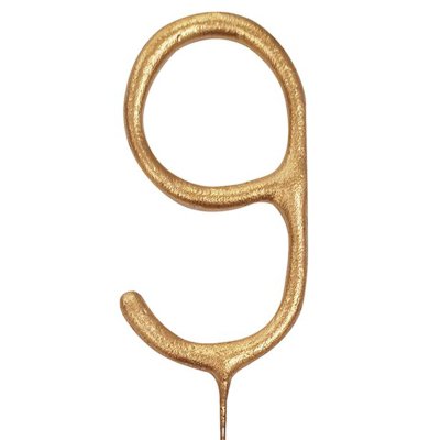 Свічка-цифра бенгальська "9" золото 
