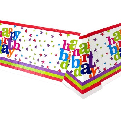 Скатерть "Happy Birthday" звёзды 