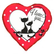 Фольгована кулька серце "I love you" котики 18" AS-149 ArtShow