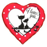 Фольгированный шар сердце "I love you" котята 18" AS-149 ArtShow Фольгированный шар сердце "I love you" котята 18" AS-149 ArtShow