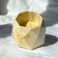 Кашпо гіпсове "Багатогранник" мармур пісочний 4,2х6 см Кашпо гіпсове "Багатогранник" мармур пісочний 4,2х6 см