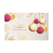 Плакат для праздника "Merry Christmas" шары на светлом 75×120 см 