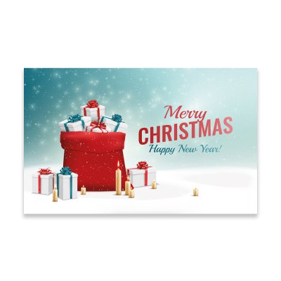 Плакат для свята "Merry Christmas" мішок з подарунками 75×120 см 