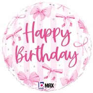 Фольгированный круглый шар "Happy Birthday" бантики 18" Grabo Фольгированный круглый шар "Happy Birthday" бантики 18" Grabo