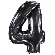 Фольгированный шар цифра "4" чёрный 40" FlexMetal