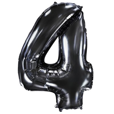Фольгированный шар цифра "4" чёрный 40" FlexMetal