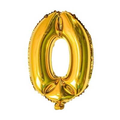 Фольгированный шар цифра "0" золото 35 см Китай 