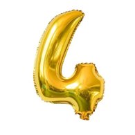Фольгированный шар цифра "4" золото 35 см Китай 