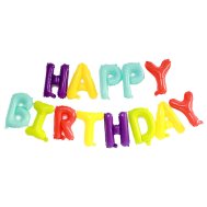 Фольгированный шар-надпись "Happy Вirthday" цветное ассорти Китай Фольгированный шар-надпись "Happy Вirthday" цветное ассорти Китай