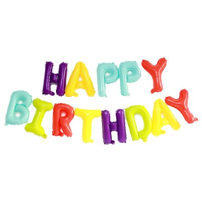 Фольгированный шар-надпись "Happy Вirthday" цветное ассорти Китай