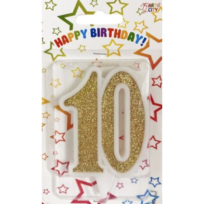 Свічка-цифра ювілейна "10" золото