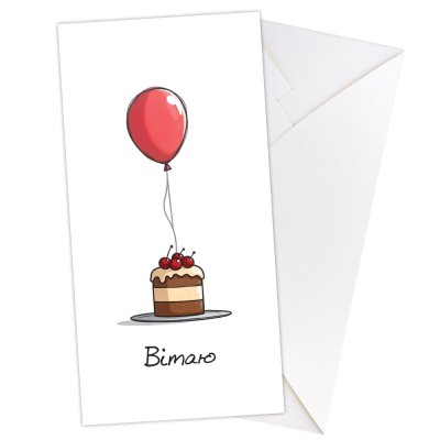 Конверт для денег "Вітаю" тортик с шариком
