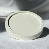 Подставка гипсовая круглая белая 8х1,1 см