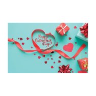 Плакат для праздника "Happy Valentines Day" зеленый фон 75×120 см 