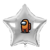 Наклейка на фольгированный шар 18" "Among US" orange 16х11 см 