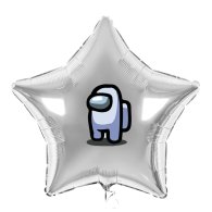 Наклейка на фольгированный шар 18" "Among US" white 16х11 см 