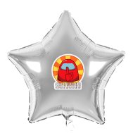 Наклейка на фольгированный шар 18" "Among US Shhhh!" 10х9 см 