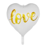 Фольгированный шар сердце "Love" белое 18" Китай