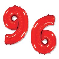 Фольгированный шар цифра "6" или "9" красный 40" FlexMetal 