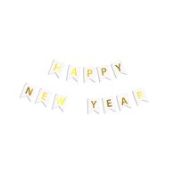Гірлянда паперова "Happy New Year" золото на білому