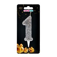 Свеча-цифра "1" серебро магическое Свеча-цифра "1" серебро магическое