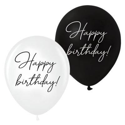 Латексные шарики "Happy birthday" классика 10 шт Belbal Латексные шарики "Happy birthday" классика 10 шт Belbal
