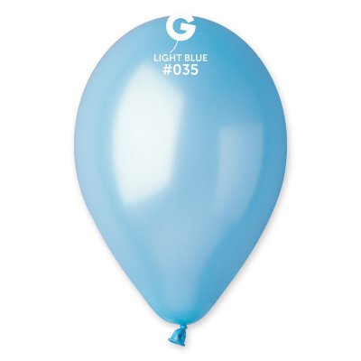 Латексные шарики 10" металлик 35 голубой Gemar 