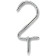 Свеча-цифра бенгальская "2" серебро