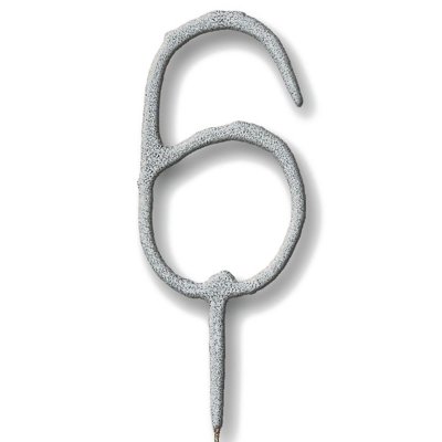 Свеча-цифра бенгальская "6" серебро