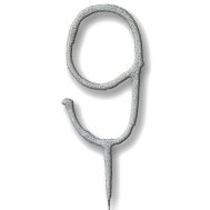 Свеча-цифра бенгальская "9" серебро Свеча-цифра бенгальская "9" серебро