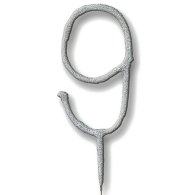 Свеча-цифра бенгальская "9" серебро Свеча-цифра бенгальская "9" серебро