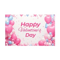 Плакат для свята "Happy Valentine" кульки  75х120 см